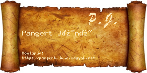 Pangert Júnó névjegykártya